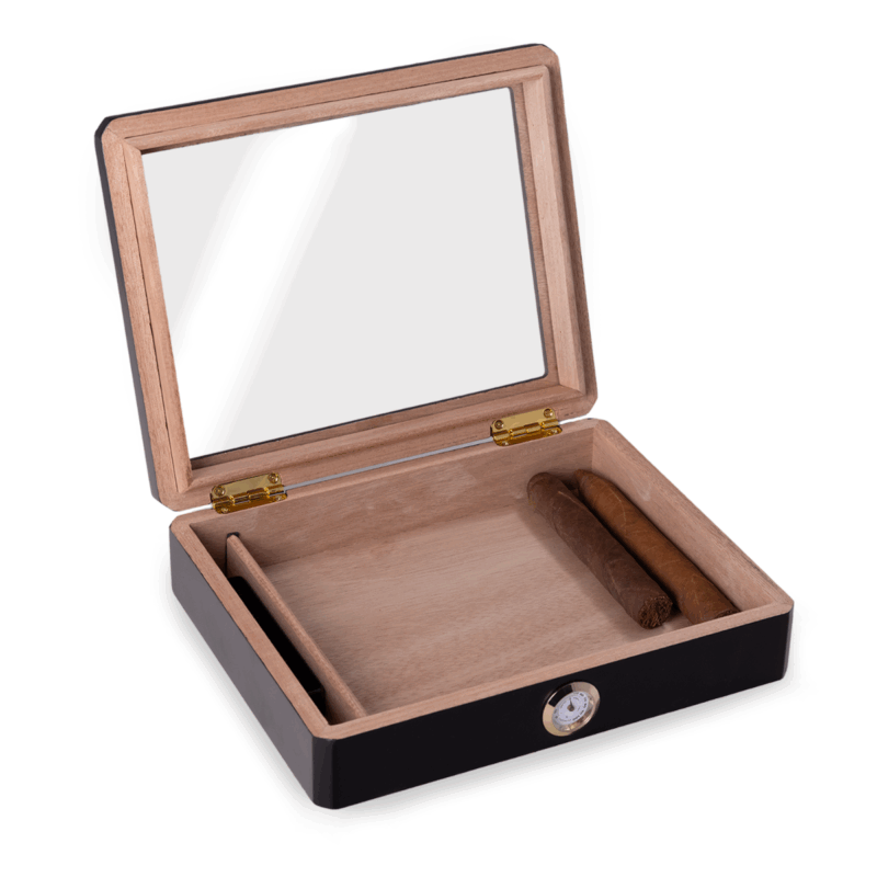 bey berk 8 cigar humidor wes black wood 00 Watch Winders, Watch Boxes & Watch Safes Bey Berk 8-Cigar Humidor Wes Black Wood