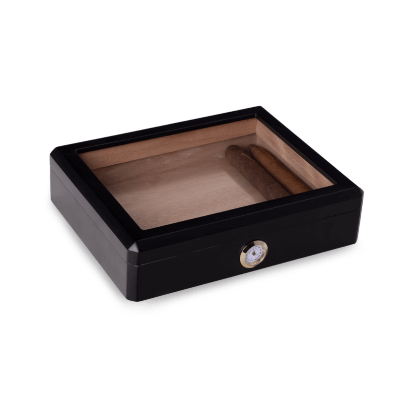 bey berk 8 cigar humidor wes black wood Watch Winders, Watch Boxes & Watch Safes Bey Berk 8-Cigar Humidor Wes Black Wood