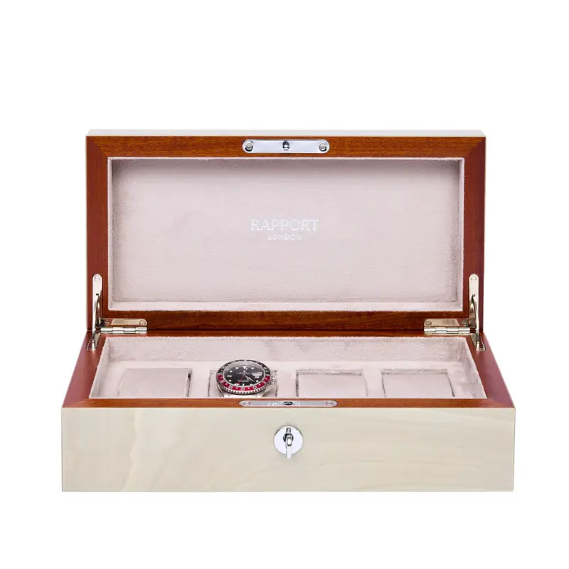 rapport heritage chroma 4 piece watch box grey l409 Watch Winders, Watch Boxes & Watch Safes Watch Winders, Watch Boxes & Watch Safes
