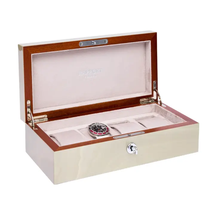 rapport heritage chroma 4 piece watch box grey l409 side1 Watch Winders, Watch Boxes & Watch Safes Rapport Heritage Chroma 4 Piece Watch Box Grey L409