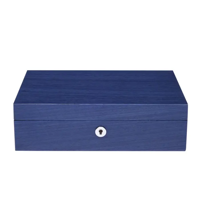 rapport heritage chroma 4 piece watch box navy l408 closed Watch Winders, Watch Boxes & Watch Safes Rapport Heritage Chroma 4 Piece Watch Box Navy L408
