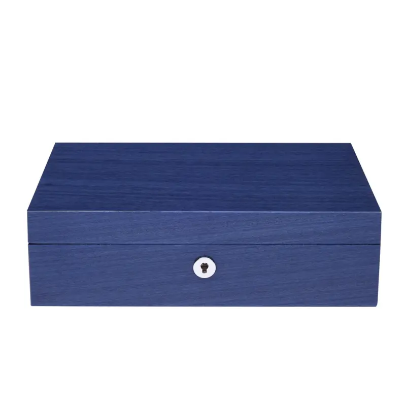 rapport heritage chroma 4 piece watch box navy l408 closed Watch Winders, Watch Boxes & Watch Safes Watch Winders, Watch Boxes & Watch Safes