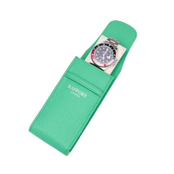 rapport single watch pouch portobello light green Watch Winders, Watch Boxes & Watch Safes Rapport Single Watch Pouch Portobello Light Green