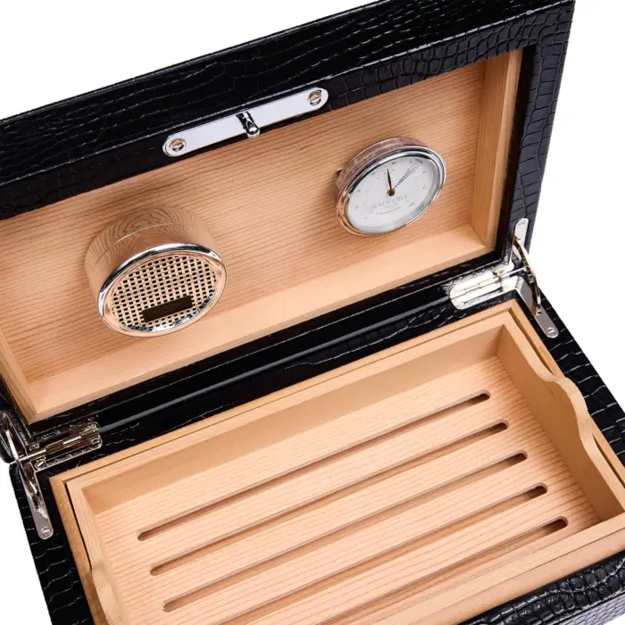 rapport small humidor heritage black 04 Watch Winders, Watch Boxes & Watch Safes Rapport Small Humidor Heritage Black