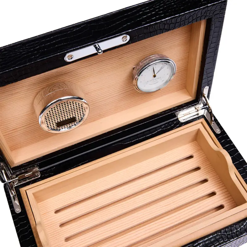 rapport small humidor heritage black 04 Watch Winders, Watch Boxes & Watch Safes Rapport Small Humidor Heritage Black