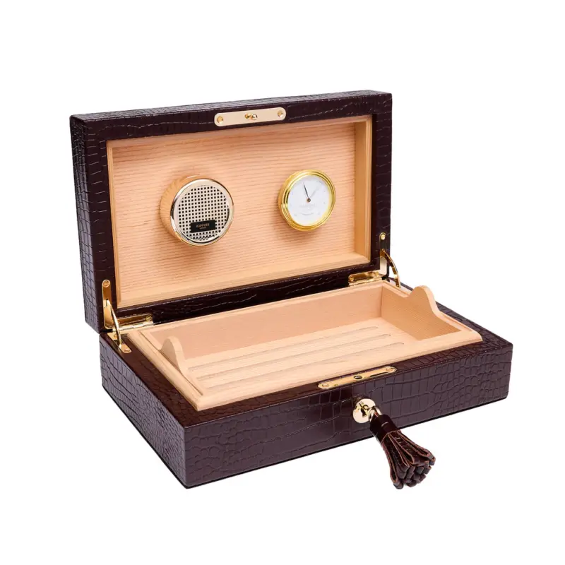 rapport small humidor heritage brown 01 Watch Winders, Watch Boxes & Watch Safes Rapport Small Humidor Heritage Brown