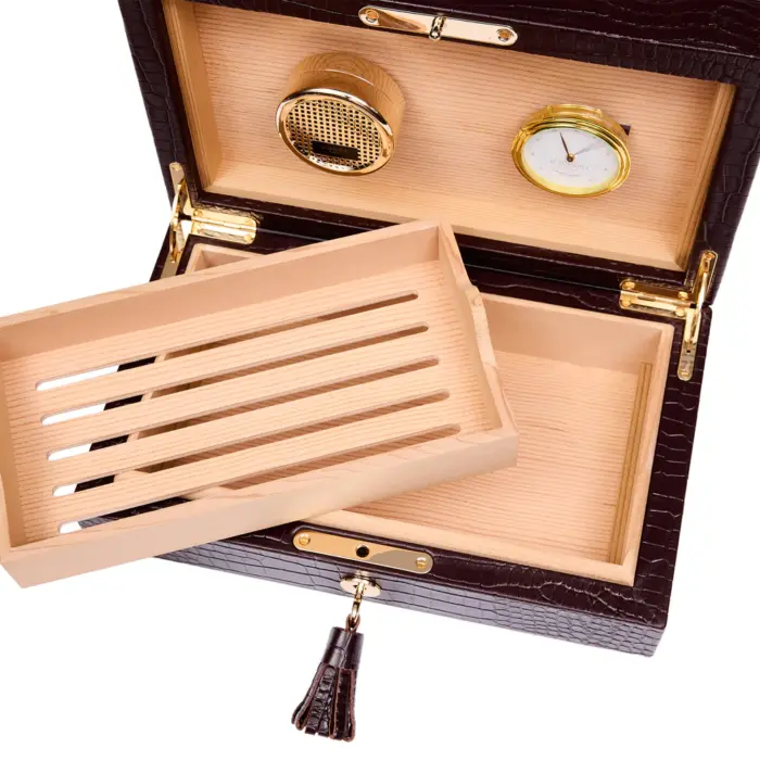 rapport small humidor heritage brown 03 Watch Winders, Watch Boxes & Watch Safes Rapport Small Humidor Heritage Brown