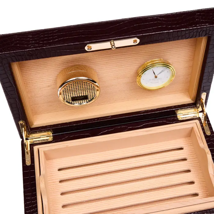 rapport small humidor heritage brown 04 Watch Winders, Watch Boxes & Watch Safes Rapport Small Humidor Heritage Brown