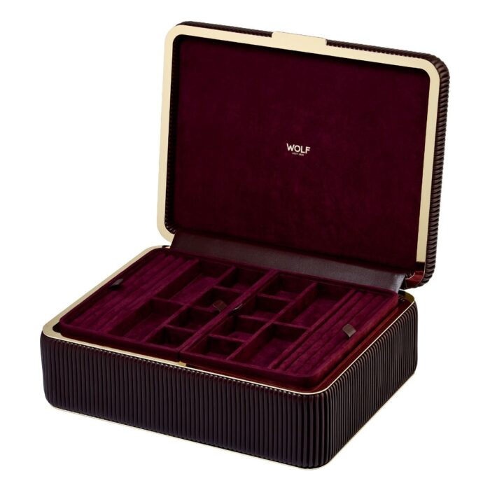 wolf jewellery box large bella bordeaux 00 Watch Winders, Watch Boxes & Watch Safes WOLF Jewellery Box Large Bella Bordeaux