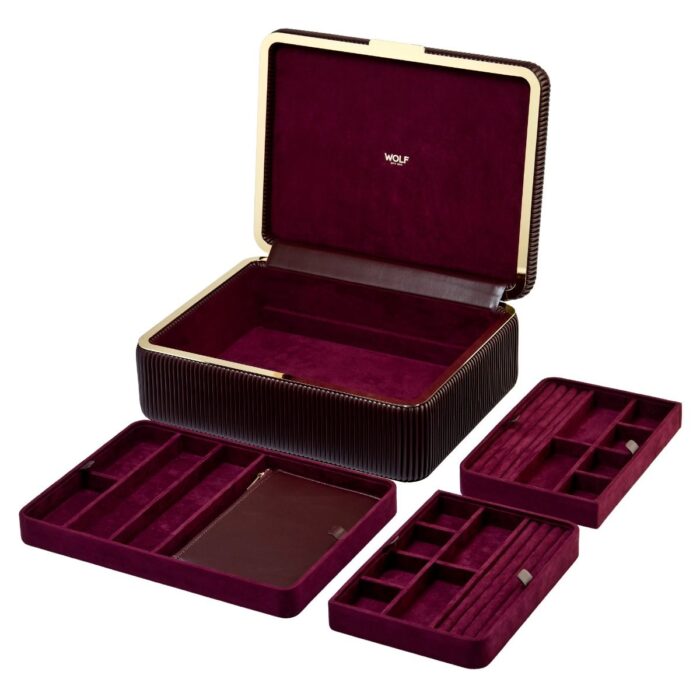 wolf jewellery box large bella bordeaux 0000 Watch Winders, Watch Boxes & Watch Safes WOLF Jewellery Box Large Bella Bordeaux
