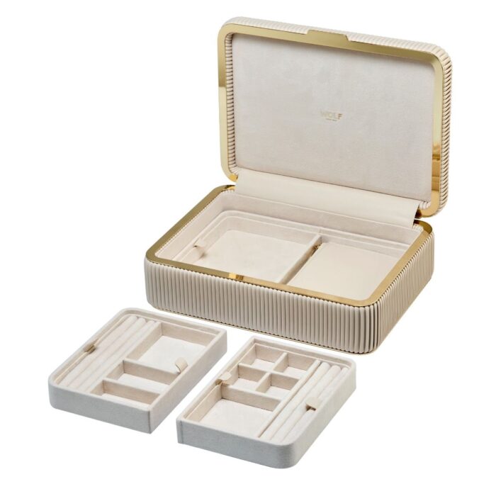 wolf jewellery box medium bella bone detail Watch Winders, Watch Boxes & Watch Safes WOLF Jewellery Box Medium Bella Bone