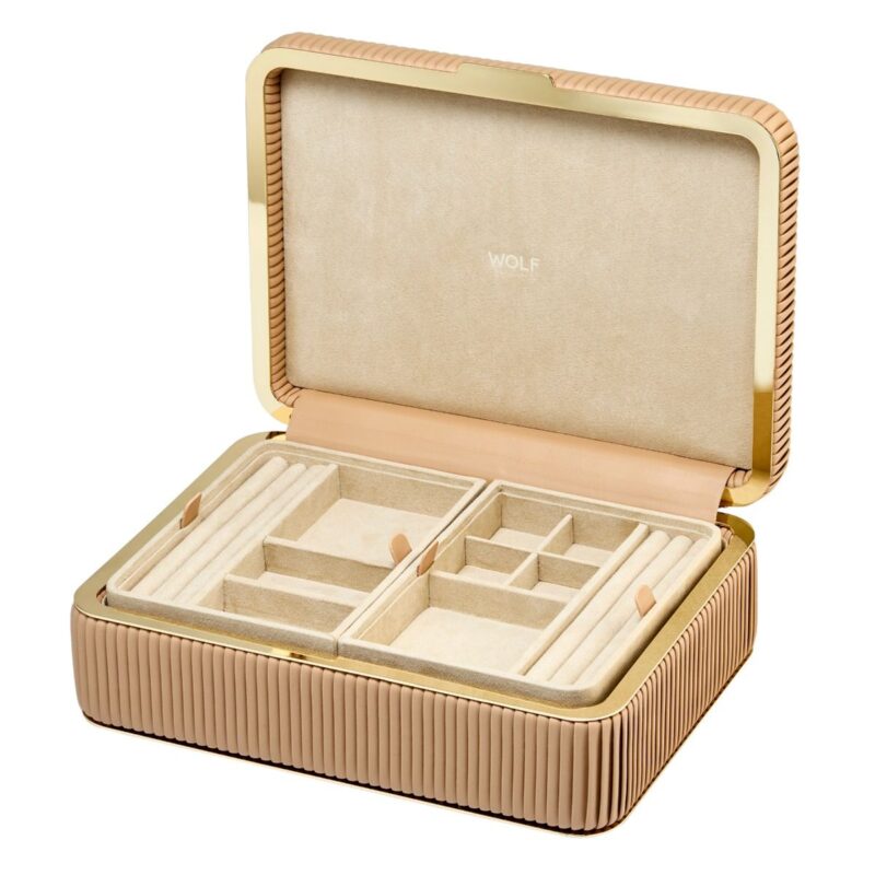 wolf jewellery box medium bella mocha open Watch Winders, Watch Boxes & Watch Safes WOLF Jewellery Box Medium Bella Mocha
