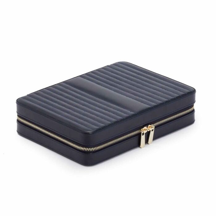 wolf jewellery large zip case maria navy 0 Watch Winders, Watch Boxes & Watch Safes WOLF Jewellery Large Zip Case Maria Navy