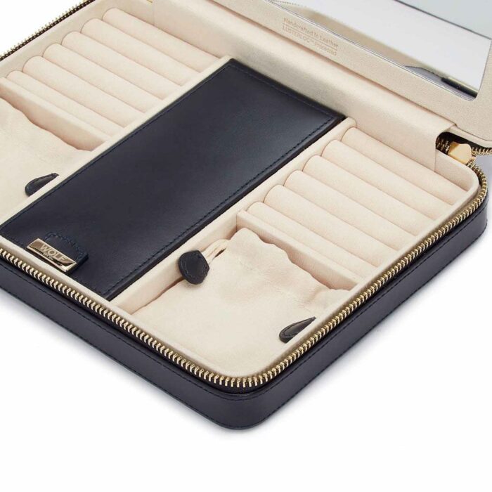 wolf jewellery large zip case maria navy 0000 Watch Winders, Watch Boxes & Watch Safes WOLF Jewellery Large Zip Case Maria Navy