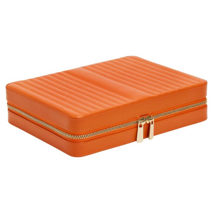 wolf jewellery large zip case maria tangerine 0 Watch Winders, Watch Boxes & Watch Safes WOLF Jewellery Large Zip Case Maria Tangerine