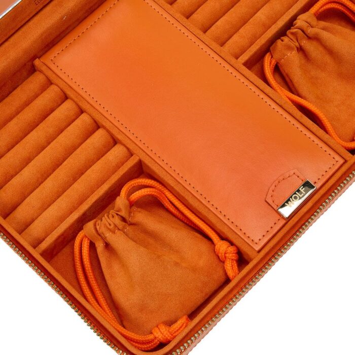 wolf jewellery large zip case maria tangerine 0000 Watch Winders, Watch Boxes & Watch Safes WOLF Jewellery Large Zip Case Maria Tangerine