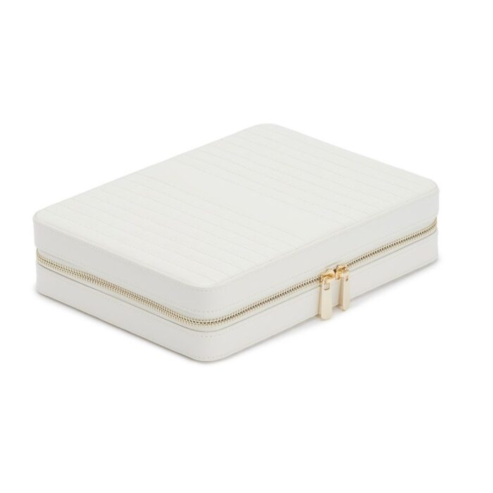 wolf jewellery large zip case maria white 0 Watch Winders, Watch Boxes & Watch Safes WOLF Jewellery Large Zip Case Maria White