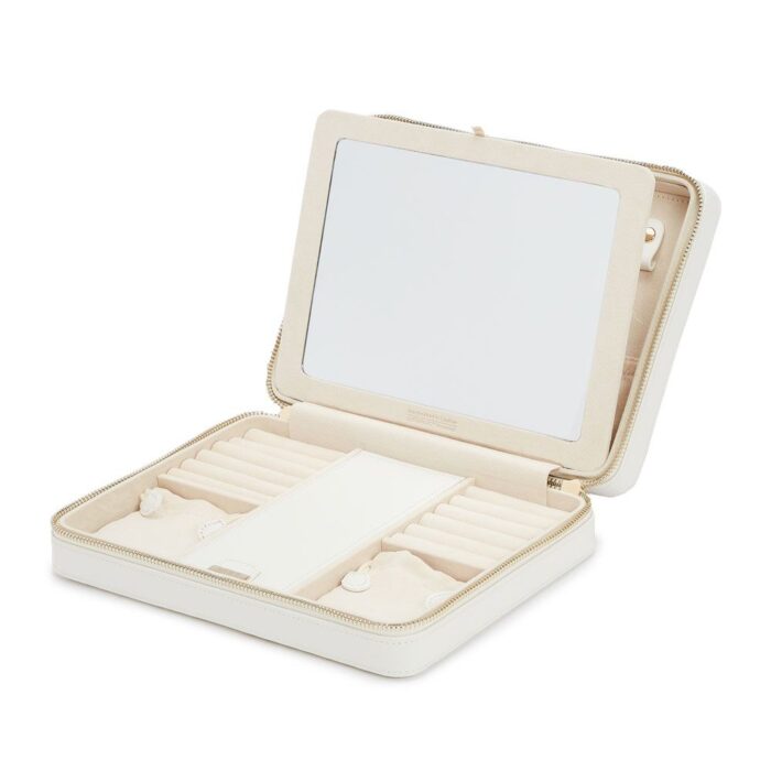 wolf jewellery large zip case maria white 000 Watch Winders, Watch Boxes & Watch Safes WOLF Jewellery Large Zip Case Maria White