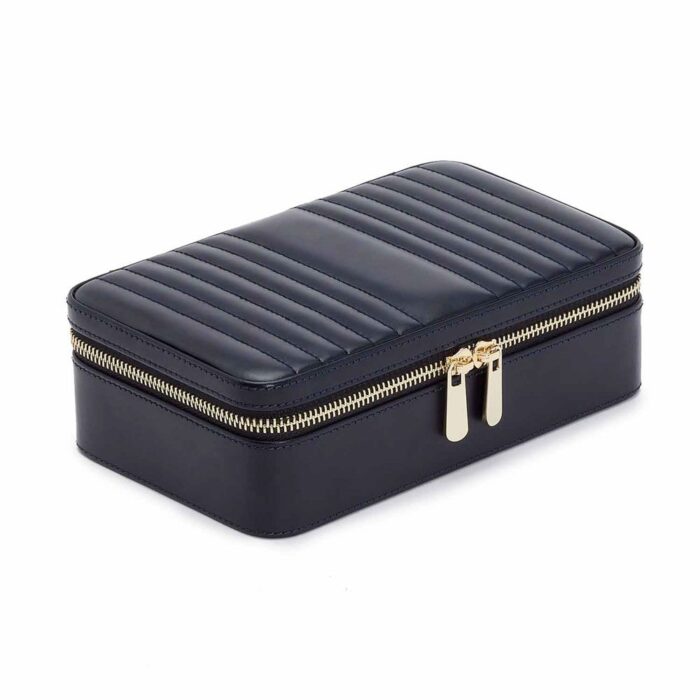 wolf jewellery medium zip case maria navy 0 Watch Winders, Watch Boxes & Watch Safes WOLF Jewellery Medium Zip Case Maria Navy