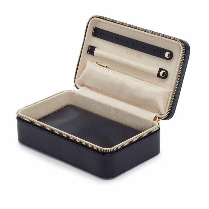 wolf jewellery medium zip case maria navy 000 Watch Winders, Watch Boxes & Watch Safes WOLF Jewellery Medium Zip Case Maria Navy