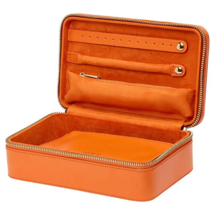 wolf jewellery medium zip case maria tangerine 000 Watch Winders, Watch Boxes & Watch Safes WOLF Jewellery Medium Zip Case Maria Tangerine