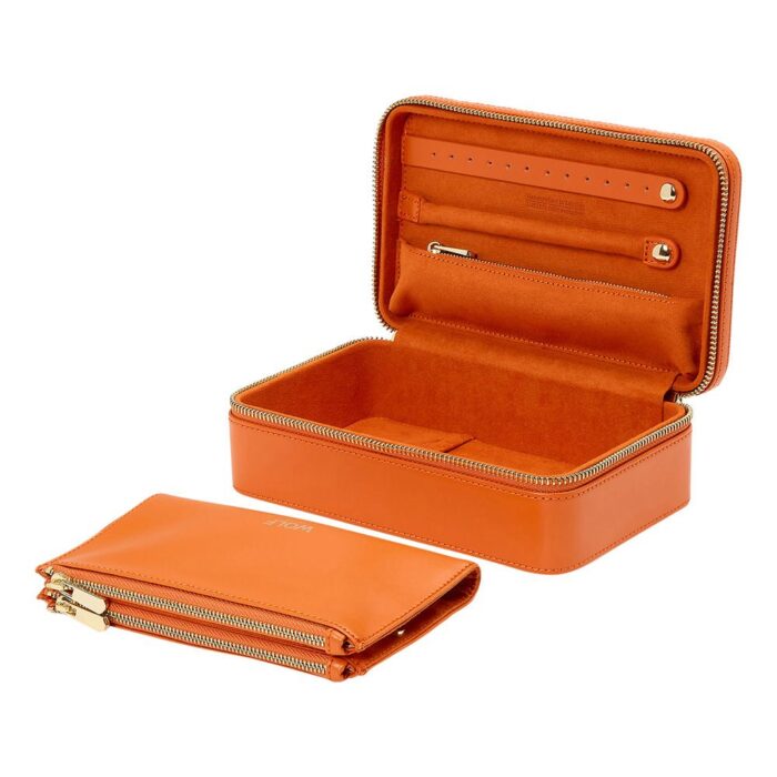 wolf jewellery medium zip case maria tangerine 00000 Watch Winders, Watch Boxes & Watch Safes WOLF Jewellery Medium Zip Case Maria Tangerine