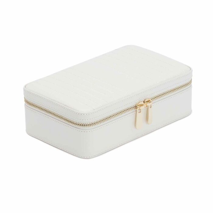 wolf jewellery medium zip case maria white 0 Watch Winders, Watch Boxes & Watch Safes WOLF Jewellery Medium Zip Case Maria White