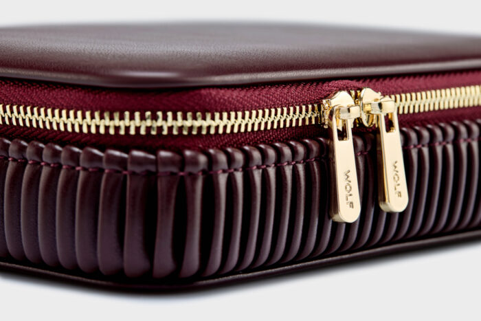 wolf jewellery zip case bella bordeaux closeup Watch Winders, Watch Boxes & Watch Safes WOLF Jewellery Zip Case Bella Bordeaux
