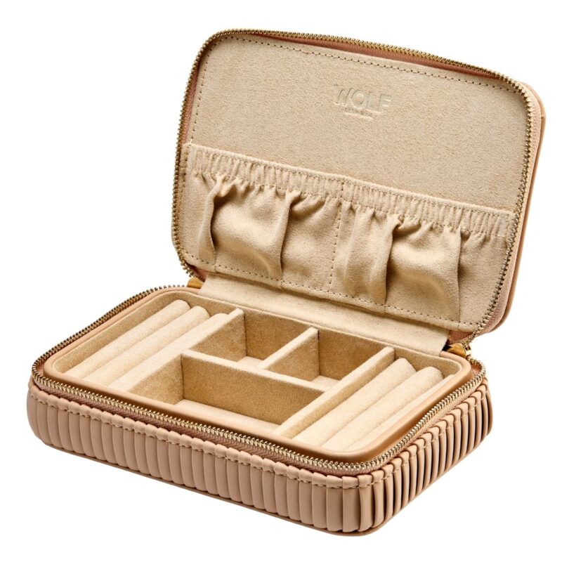 wolf jewellery zip case bella mocha open Watch Winders, Watch Boxes & Watch Safes WOLF Jewellery Zip Case Bella Mocha