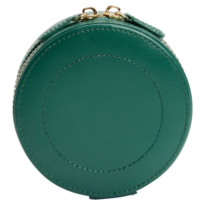 wolf sophia mini jewelry round zip case forest green 02 Watch Winders, Watch Boxes & Watch Safes WOLF Sophia Mini Jewelry Round Zip Case Forest Green