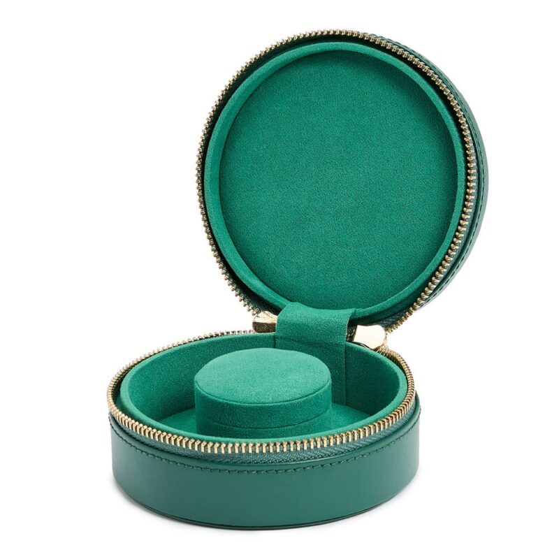 wolf sophia mini jewelry round zip case forest green 03 Watch Winders, Watch Boxes & Watch Safes Watch Winders, Watch Boxes & Watch Safes