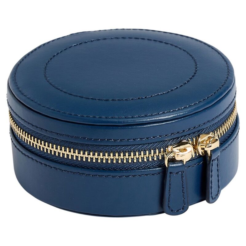 wolf sophia mini jewelry round zip case indigo 01 Watch Winders, Watch Boxes & Watch Safes WOLF Sophia Mini Jewelry Round Zip Case Indigo
