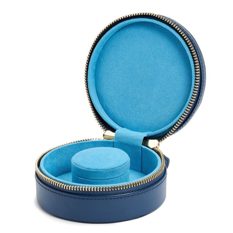 wolf sophia mini jewelry round zip case indigo 03 Watch Winders, Watch Boxes & Watch Safes Watch Winders, Watch Boxes & Watch Safes