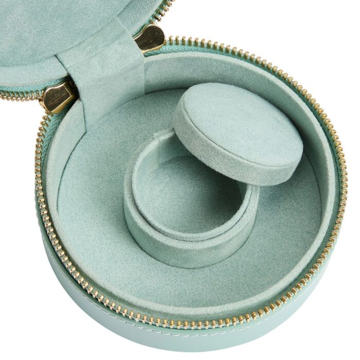 wolf sophia mini jewelry round zip case jade 03 Watch Winders, Watch Boxes & Watch Safes WOLF Sophia Mini Jewelry Round Zip Case Jade