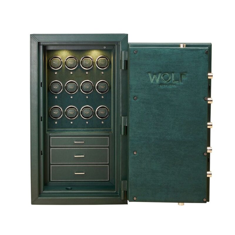 wolf athos 12 piece watch winder and jewelry safe green Watch Winders, Watch Boxes & Watch Safes WOLF Athos 12 Piece Watch Winder and Jewelry Safe Green