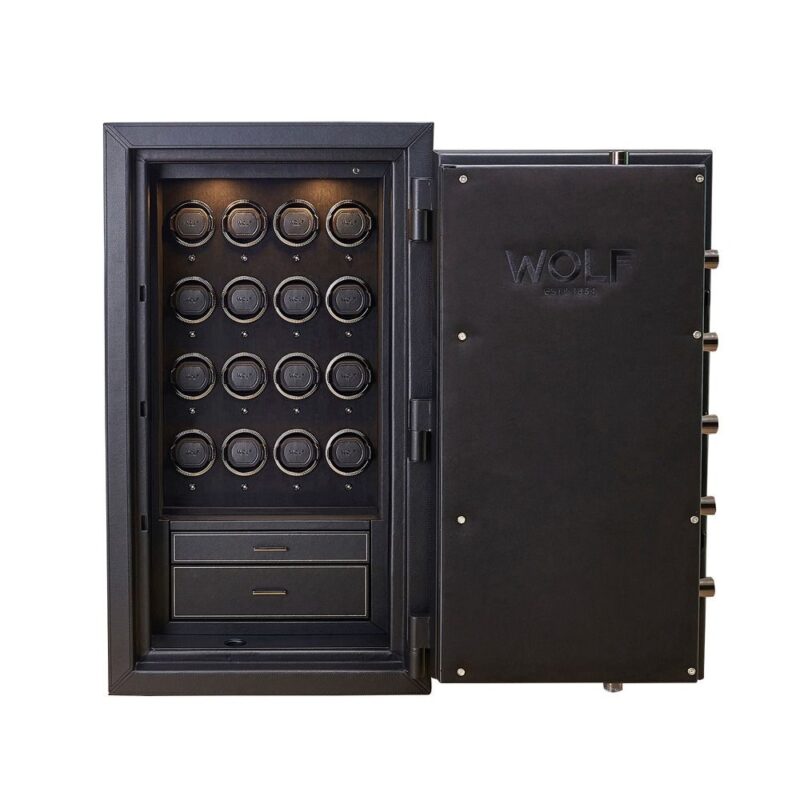 wolf athos 16 piece watch winder and jewelry safe black 0 Watch Winders, Watch Boxes & Watch Safes WOLF Athos 16 Piece Watch Winder and Jewelry Safe Black