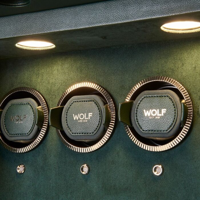 wolf athos 20 piece watch winder and jewelry safe green 1 Watch Winders, Watch Boxes & Watch Safes WOLF Athos 20 Piece Watch Winder and Jewelry Safe Green