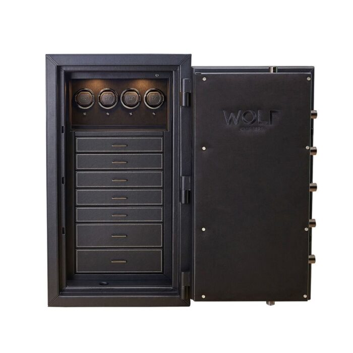 wolf athos 4 piece watch winder and jewelry safe black 0 Watch Winders, Watch Boxes & Watch Safes WOLF Athos 4 Piece Watch Winder and Jewelry Safe Black