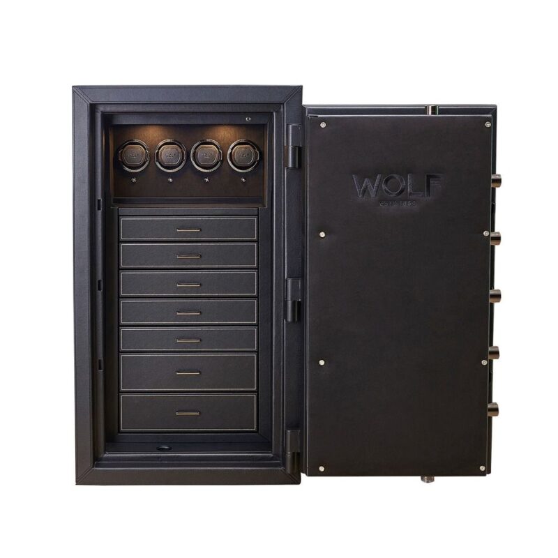 wolf athos 4 piece watch winder and jewelry safe black 0 Watch Winders, Watch Boxes & Watch Safes WOLF Athos 4 Piece Watch Winder and Jewelry Safe Black