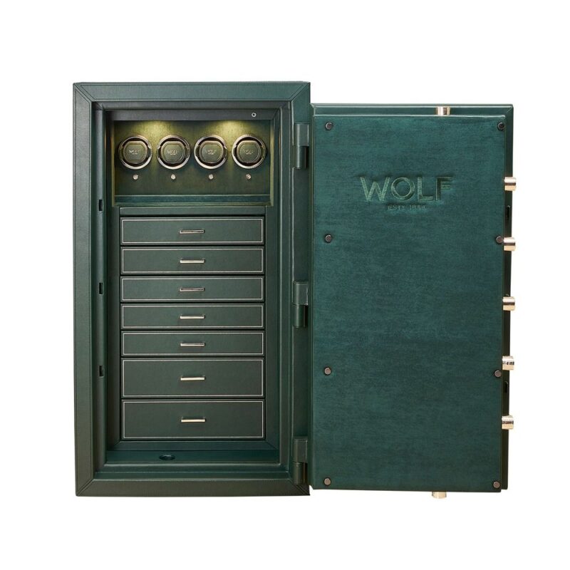 wolf athos 4 piece watch winder and jewelry safe green 0 Watch Winders, Watch Boxes & Watch Safes WOLF Athos 4 Piece Watch Winder and Jewelry Safe Green