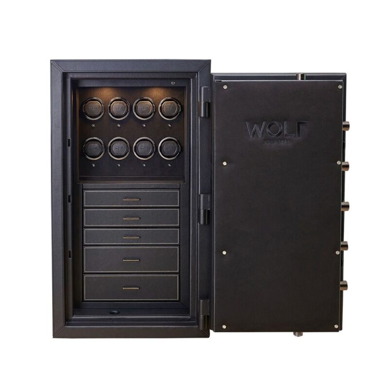 wolf athos 8 piece watch winder and jewelry safe black 0 Watch Winders, Watch Boxes & Watch Safes WOLF Athos 8 Piece Watch Winder and Jewelry Safe Black