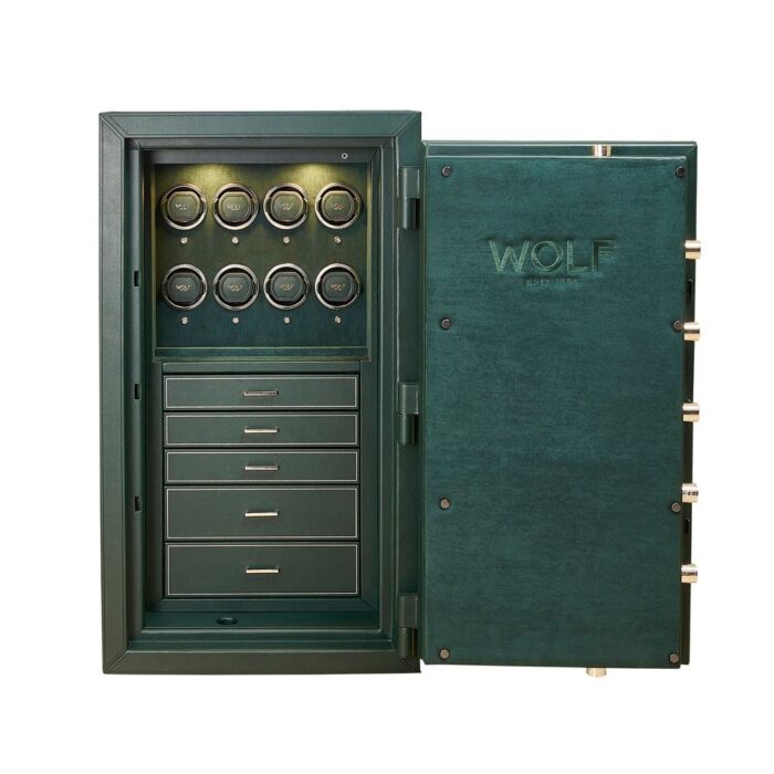 wolf athos 8 piece watch winder and jewelry safe green 0 Watch Winders, Watch Boxes & Watch Safes WOLF Athos 8 Piece Watch Winder and Jewelry Safe Green