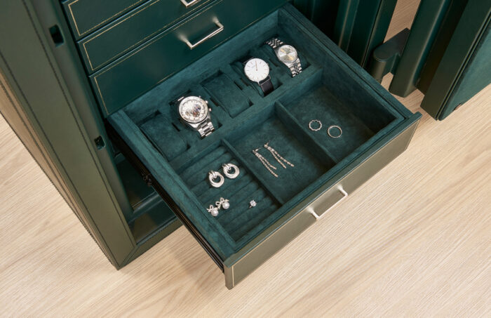 wolf athos 8 piece watch winder and jewelry safe green 07 Watch Winders, Watch Boxes & Watch Safes WOLF Athos 8 Piece Watch Winder and Jewelry Safe Green