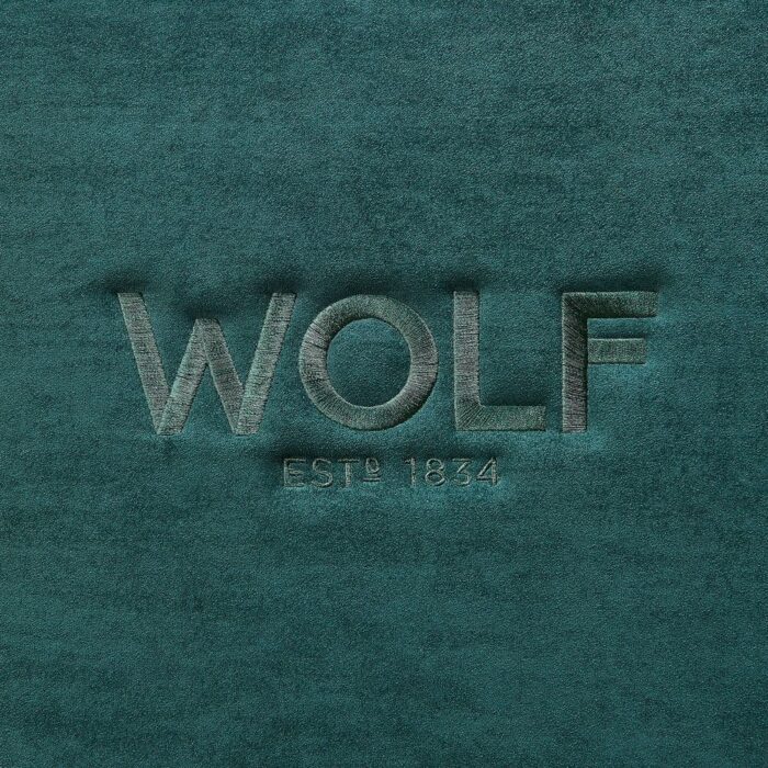 wolf athos watch winder and jewelry safe green logo Watch Winders, Watch Boxes & Watch Safes WOLF Athos Watch Winder and Jewelry Safe Green