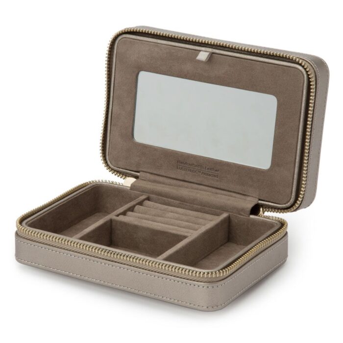 wolf jewelry zip case palermo pewter 1 Watch Winders, Watch Boxes & Watch Safes WOLF Jewelry Zip Case Palermo Pewter