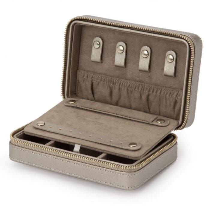 wolf jewelry zip case palermo pewter 2 Watch Winders, Watch Boxes & Watch Safes WOLF Jewelry Zip Case Palermo Pewter