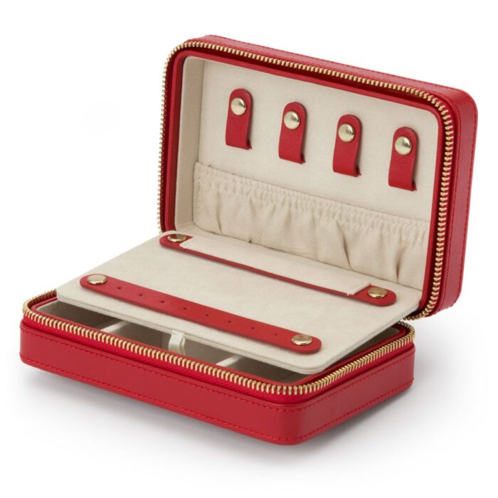 wolf jewelry zip case palermo red 2 Watch Winders, Watch Boxes & Watch Safes WOLF Jewelry Zip Case Palermo Red