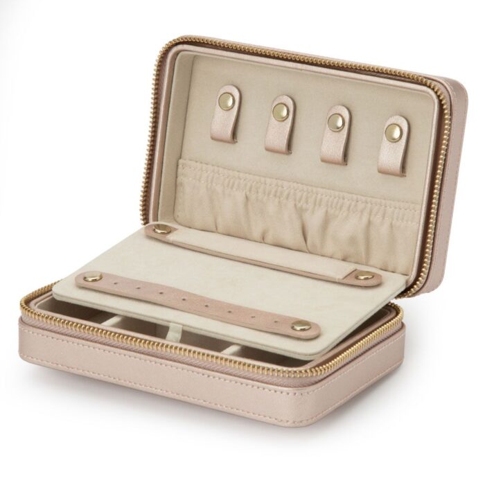wolf jewelry zip case palermo rose gold 2 Watch Winders, Watch Boxes & Watch Safes WOLF Jewelry Zip Case Palermo Rose Gold