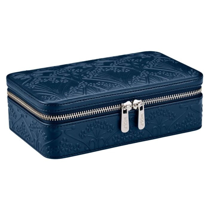 wolf x liberty jewellery medium zip case all over ianthe navy 0 Watch Winders, Watch Boxes & Watch Safes WOLF X LIBERTY Jewellery Medium Zip Case All Over Ianthe Navy