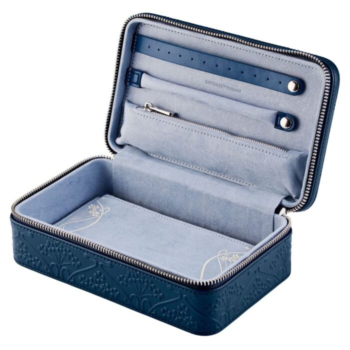 wolf x liberty jewellery medium zip case all over ianthe navy 1 Watch Winders, Watch Boxes & Watch Safes WOLF X LIBERTY Jewellery Medium Zip Case All Over Ianthe Navy
